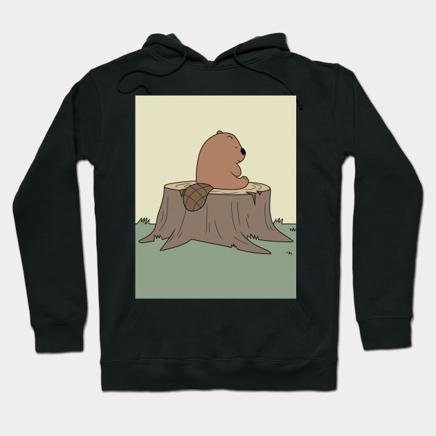 Beaver on the stump - We Bare Bears Hoodie by valentinahramov